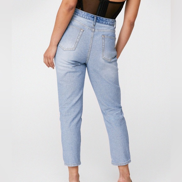 NWT Nasty Gal Two Tone Faded High Waisted Mom Jeans - Picture 3 of 3
